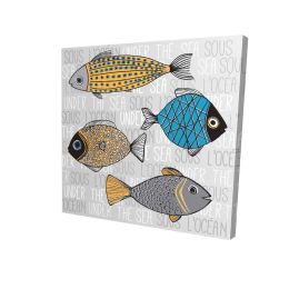 Fishes' illustration - 16x16 Print on canvas