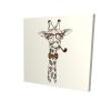 Funny giraffe with a pipe - 08x08 Print on canvas