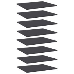 vidaXL Bookshelf Boards 8 pcs Gray 23.6"x19.7"x0.6" Engineered Wood