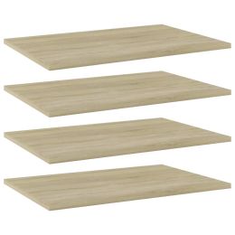 vidaXL Bookshelf Boards 4 pcs Sonoma Oak 23.6"x15.7"x0.6" Engineered Wood