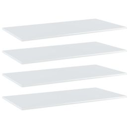 vidaXL Bookshelf Boards 4 pcs High Gloss White 31.5"x11.8"x0.6" Engineered Wood