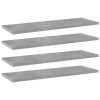 vidaXL Bookshelf Boards 4 pcs Concrete Gray 23.6"x7.9"x0.6" Engineered Wood