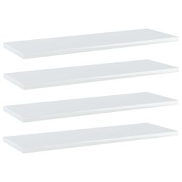 vidaXL Bookshelf Boards 4 pcs High Gloss White 23.6"x7.9"x0.6" Engineered Wood