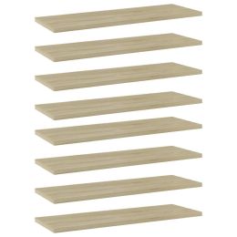 vidaXL Bookshelf Boards 8 pcs Sonoma Oak 23.6"x7.9"x0.6" Engineered Wood