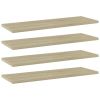 vidaXL Bookshelf Boards 4 pcs Sonoma Oak 23.6"x7.9"x0.6" Engineered Wood
