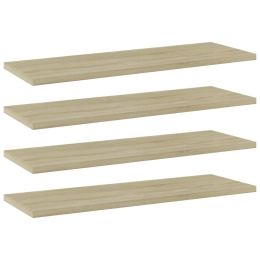 vidaXL Bookshelf Boards 4 pcs Sonoma Oak 23.6"x7.9"x0.6" Engineered Wood