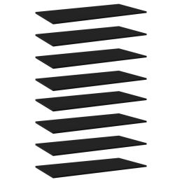 vidaXL Bookshelf Boards 8 pcs Black 31.5"x7.9"x0.6" Engineered Wood