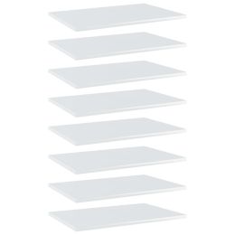 vidaXL Bookshelf Boards 8 pcs High Gloss White 23.6"x15.7"x0.6" Engineered Wood