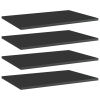 vidaXL Bookshelf Boards 4 pcs High Gloss Black 23.6"x15.7"x0.6" Engineered Wood
