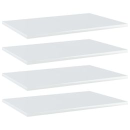 vidaXL Bookshelf Boards 4 pcs High Gloss White 23.6"x15.7"x0.6" Engineered Wood