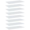 vidaXL Bookshelf Boards 8 pcs High Gloss White 23.6"x11.8"x0.6" Engineered Wood