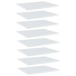 vidaXL Bookshelf Boards 8 pcs High Gloss White 23.6"x19.7"x0.6" Engineered Wood