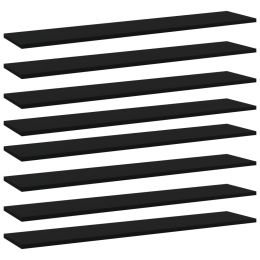 vidaXL Bookshelf Boards 8 pcs Black 39.4"x7.9"x0.6" Engineered Wood
