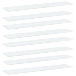 vidaXL Bookshelf Boards 8 pcs White 39.4"x7.9"x0.6" Engineered Wood