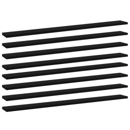 vidaXL Bookshelf Boards 8 pcs Black 39.4"x3.9"x0.6" Engineered Wood