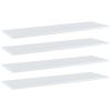 vidaXL Bookshelf Boards 4 pcs High Gloss White 39.4"x11.8"x0.6" Engineered Wood