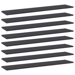 vidaXL Bookshelf Boards 8 pcs Gray 39.4"x7.9"x0.6" Engineered Wood