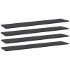 vidaXL Bookshelf Boards 4 pcs Gray 39.4"x7.9"x0.6" Engineered Wood