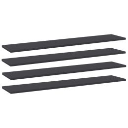 vidaXL Bookshelf Boards 4 pcs Gray 39.4"x7.9"x0.6" Engineered Wood
