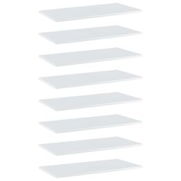 vidaXL Bookshelf Boards 8 pcs High Gloss White 31.5"x15.7"x0.6" Engineered Wood