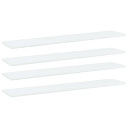 vidaXL Bookshelf Boards 4 pcs White 39.4"x7.9"x0.6" Engineered Wood