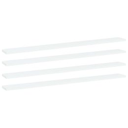 vidaXL Bookshelf Boards 4 pcs White 39.4"x3.9"x0.6" Engineered Wood