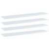 vidaXL Bookshelf Boards 4 pcs High Gloss White 39.4"x7.9"x0.6" Engineered Wood