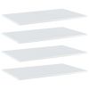vidaXL Bookshelf Boards 4 pcs High Gloss White 31.5"x19.7"x0.6" Engineered Wood