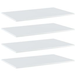 vidaXL Bookshelf Boards 4 pcs High Gloss White 31.5"x19.7"x0.6" Engineered Wood