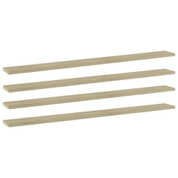 vidaXL Bookshelf Boards 4 pcs Sonoma Oak 39.4"x3.9"x0.6" Engineered Wood