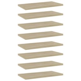 vidaXL Bookshelf Boards 8 pcs Sonoma Oak 15.7"x7.9"x0.6" Engineered Wood