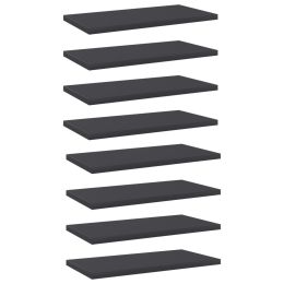vidaXL Bookshelf Boards 8 pcs Gray 15.7"x7.9"x0.6" Engineered Wood