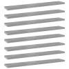 vidaXL Bookshelf Boards 8 pcs Concrete Gray 23.6"x3.9"x0.6" Engineered Wood