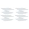 vidaXL Bookshelf Boards 8 pcs High Gloss White 15.7"x19.7"x0.6" Engineered Wood
