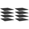 vidaXL Bookshelf Boards 8 pcs High Gloss Black 15.7"x19.7"x0.6" Engineered Wood