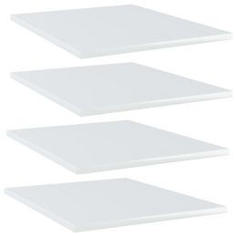 vidaXL Bookshelf Boards 4 pcs High Gloss White 15.7"x19.7"x0.6" Engineered Wood