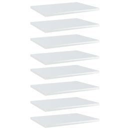 vidaXL Bookshelf Boards 8 pcs High Gloss White 15.7"x11.8"x0.6" Engineered Wood