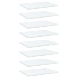 vidaXL Bookshelf Boards 8 pcs White 15.7"x11.8"x0.6" Engineered Wood