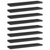 vidaXL Bookshelf Boards 8 pcs High Gloss Black 15.7"x3.9"x0.6" Engineered Wood