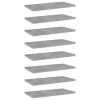 vidaXL Bookshelf Boards 8 pcs Concrete Gray 15.7"x7.9"x0.6" Engineered Wood