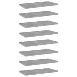 vidaXL Bookshelf Boards 8 pcs Concrete Gray 15.7"x7.9"x0.6" Engineered Wood