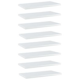 vidaXL Bookshelf Boards 8 pcs High Gloss White 15.7"x7.9"x0.6" Engineered Wood