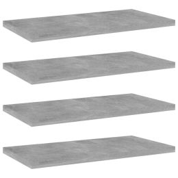 vidaXL Bookshelf Boards 4 pcs Concrete Gray 15.7"x7.9"x0.6" Engineered Wood