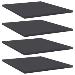 vidaXL Bookshelf Boards 4 pcs Gray 15.7"x19.7"x0.6" Engineered Wood