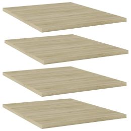 vidaXL Bookshelf Boards 4 pcs Sonoma Oak 15.7"x19.7"x0.6" Engineered Wood