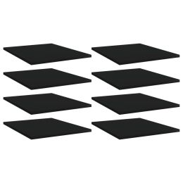 vidaXL Bookshelf Boards 8 pcs Black 15.7"x19.7"x0.6" Engineered Wood