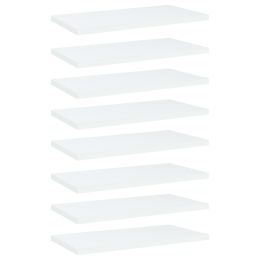 vidaXL Bookshelf Boards 8 pcs White 15.7"x7.9"x0.6" Engineered Wood