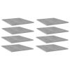 vidaXL Bookshelf Boards 8 pcs Concrete Gray 15.7"x19.7"x0.6" Engineered Wood