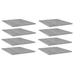 vidaXL Bookshelf Boards 8 pcs Concrete Gray 15.7"x19.7"x0.6" Engineered Wood