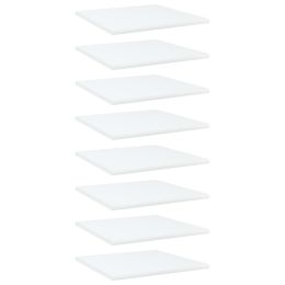 vidaXL Bookshelf Boards 8 pcs White 15.7"x15.7"x0.6" Engineered Wood